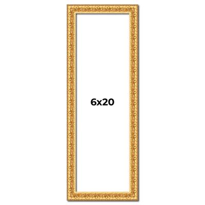 6x20 Frame Gold Real Wood Picture Frame Width 1 inches | Interior