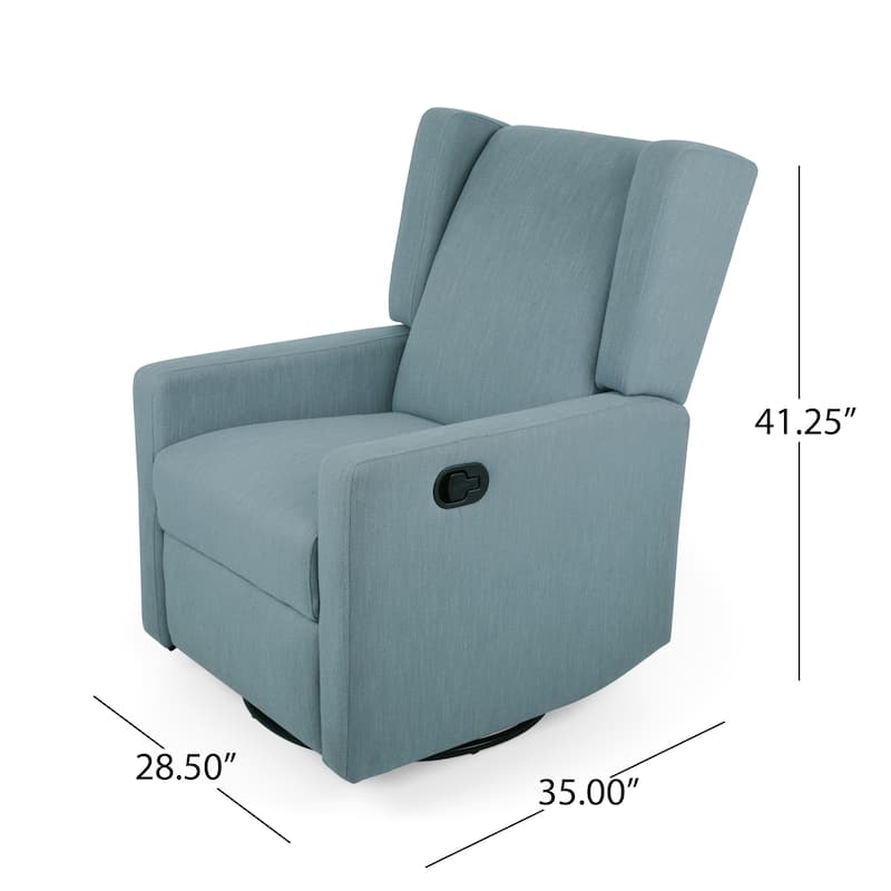Hounker Contemporary Upholstered Swivel Recliner by Christopher Knight Home