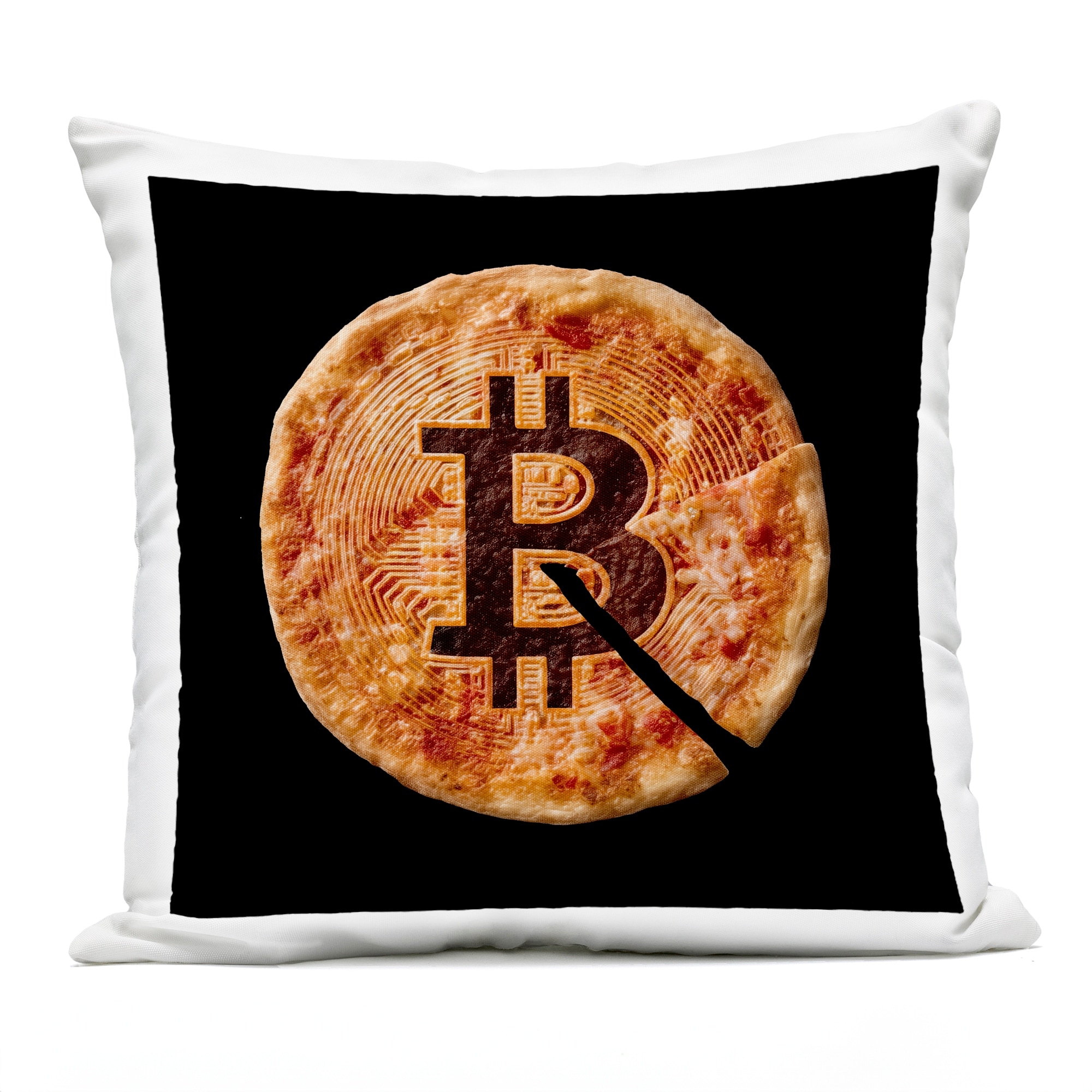 Stupell Crypto Pizza Slice Printed Outdoor Throw Pillow Design by Svetlana Aleynikova