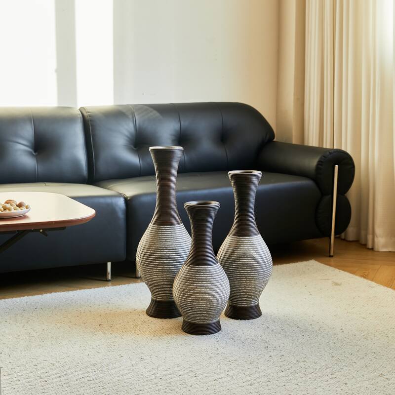 Desktop Vase, High Independent Flower Stand, Artificial Vine Vase, PVC Floor Vase, Home Decoration Flower Stand Set of 3