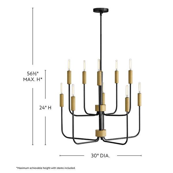 dimension image slide 0 of 2, Lark 83636 Austen 10 Light 30" Wide Candle Style Chandelier