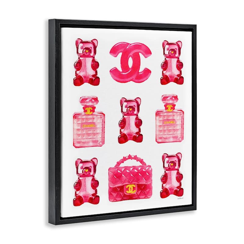Stupell Red Glam Gummy Candy Framed Floater Canvas Wall Art Design by Amanda Greenwood
