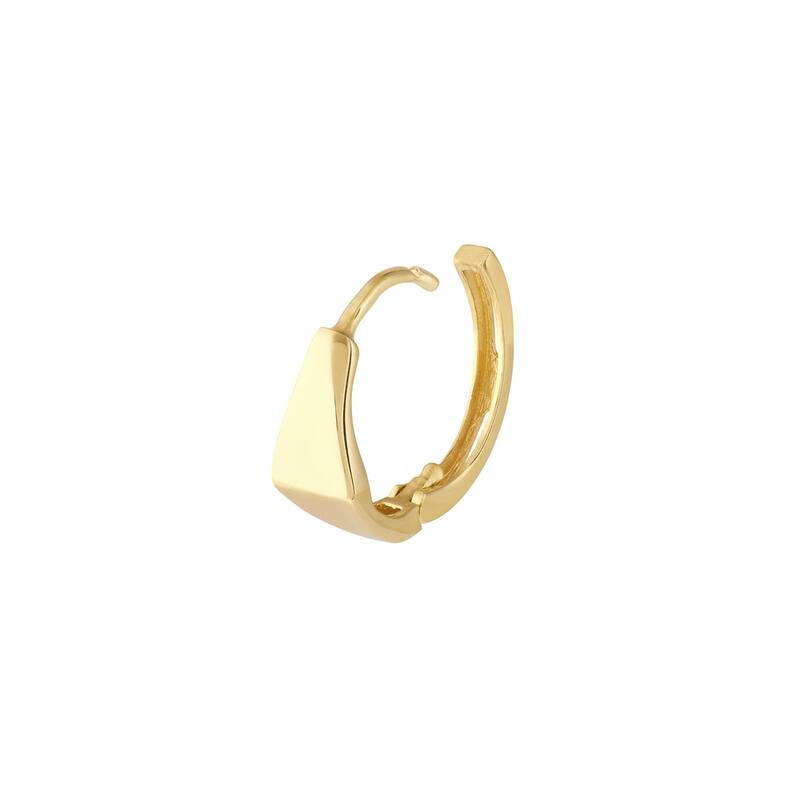 Curata 10k Yellow Gold 10.3x4mm InvertedTriangles Hinged Hoop Earrings