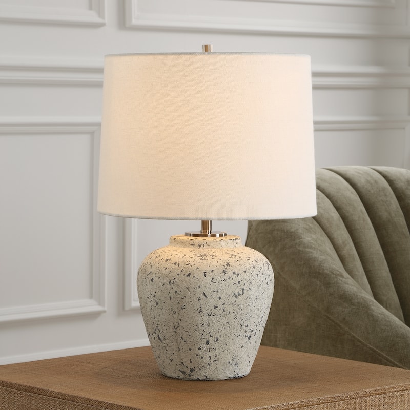 Uttermost Rupture Aged Ivory Table Lamp - 19" H X 13" W X 13" D