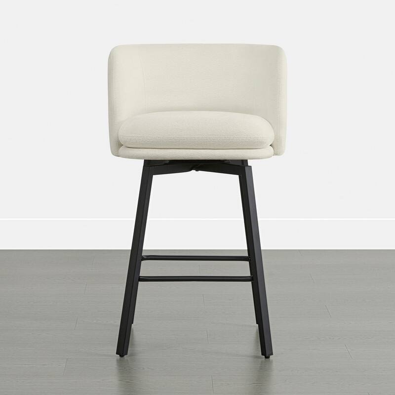 Spruce & Spring Modern Swivel Counter Bar Stool Set with Barrel Back&Double-layer Cushion