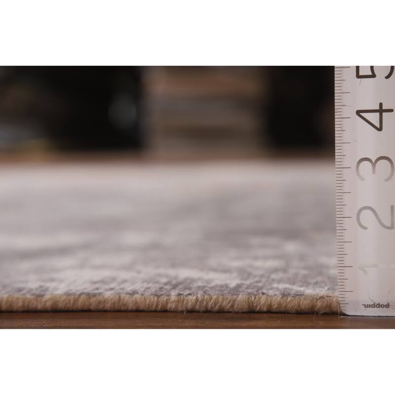 Abstract Modern Area Rug Hand-Knotted Beige Wool Carpet - 7'9"x 9'9"