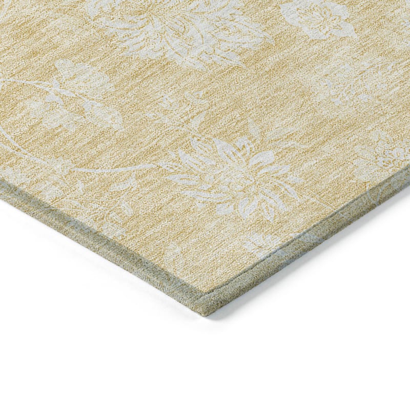 Machine Washable Indoor/ Outdoor Chantille Casual Floral Farmhouse Rug