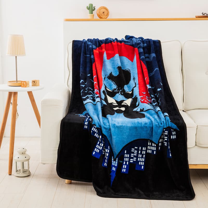 DC Batman Anti Hero Micro Raschel Throw Blanket