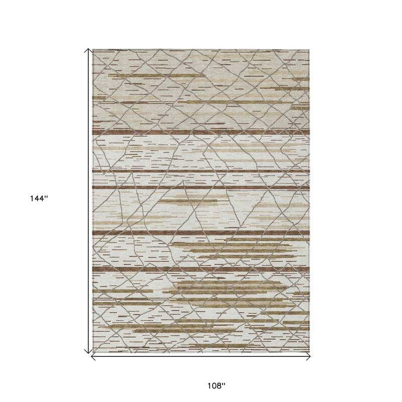 HomeRoots Striped Modern Rectangle Outdoor Rug