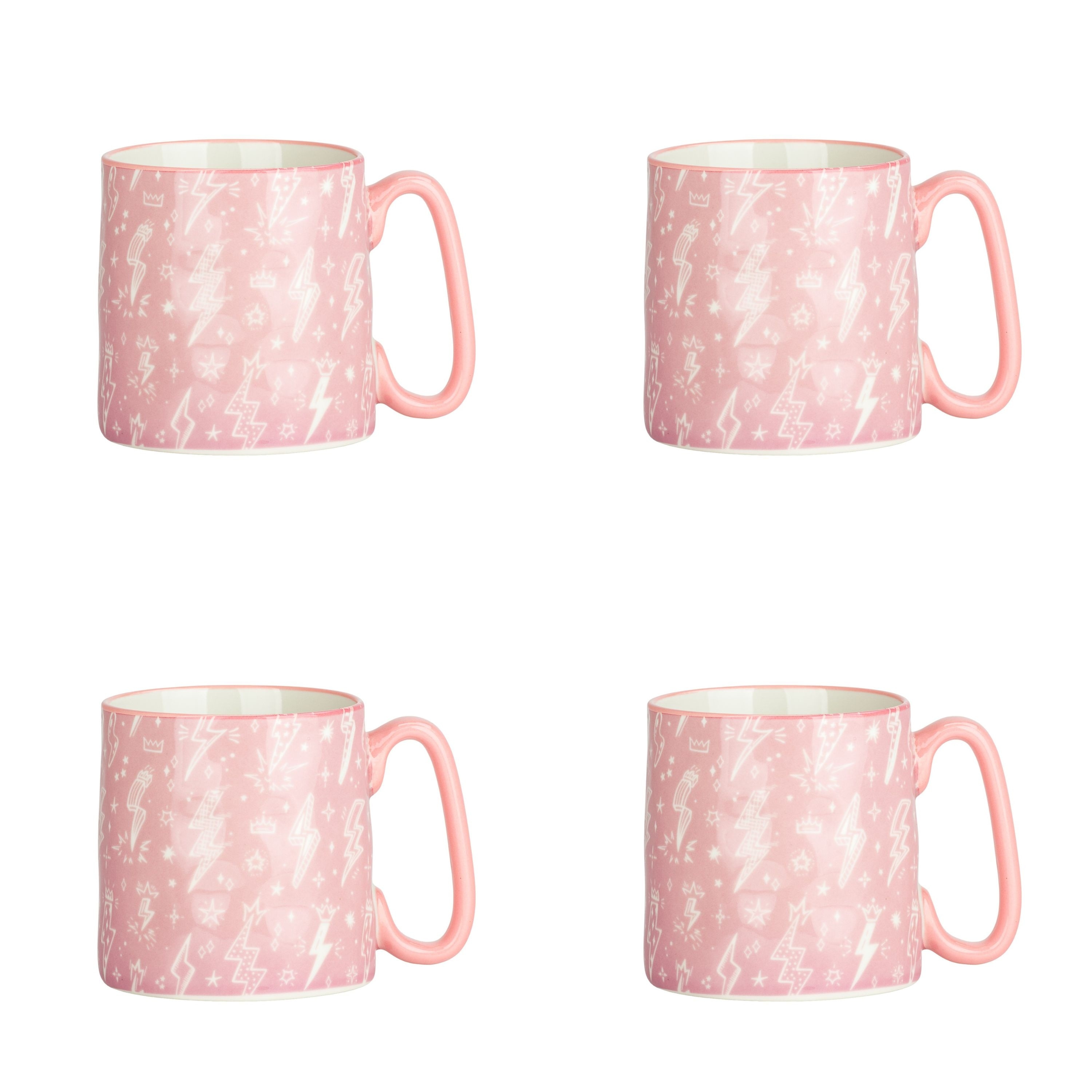 10 Strawberry Street Bella Abstract Elegance Mugs, Set of 4
