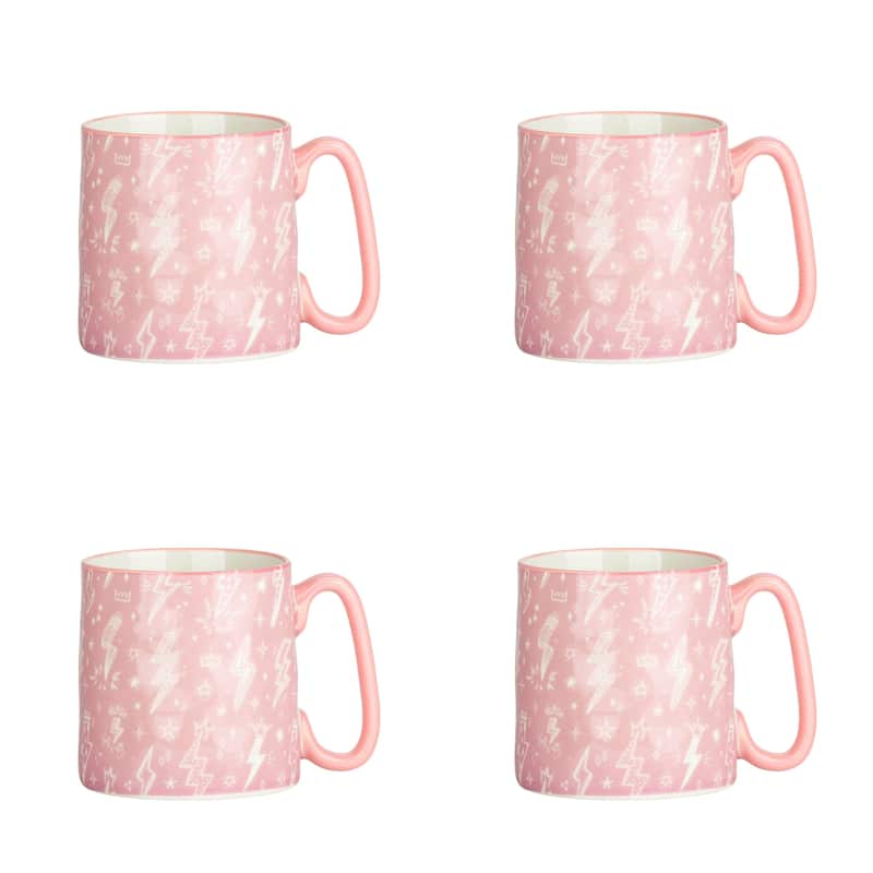 10 Strawberry Street Bella Abstract Elegance Mugs, Set of 4
