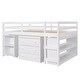 preview thumbnail 4 of 13, Low Study Full Loft Bed with Rolling Portable Desk, White