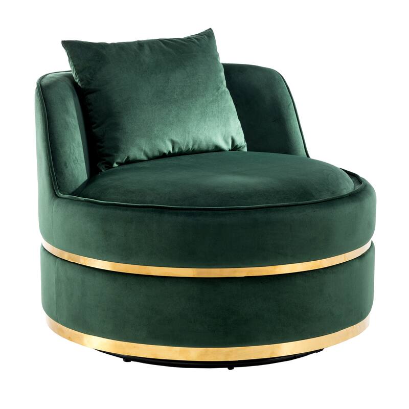 360 Degree Swivel Accent Chair Lounge Chair, Modern Barrel Chair Over-Sized Soft Chair with Seat Cushion