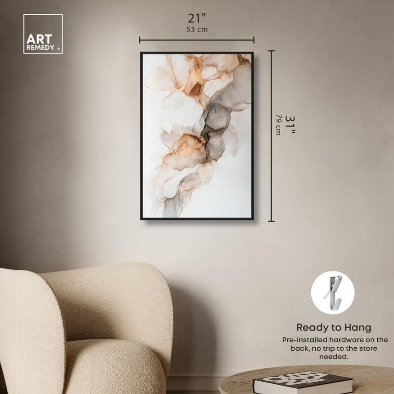 Smoky Gold Drift Canvas by Art Remedy