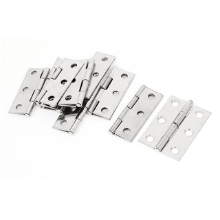 2 Pcs Silver Tone Stainless Steel 3 Holes Foldable Rotating Cabinet Door Hinge 2.5