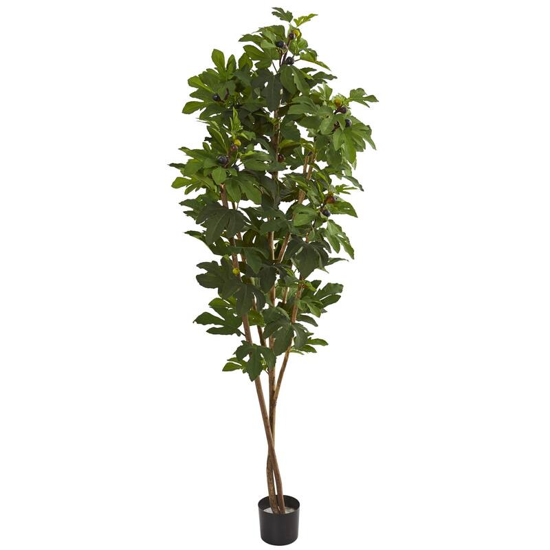 Artificial Fig Tree 81 Inch - Realistic Indoor Ficus Tree with Brown Trunk - Home Office Living Room Decor