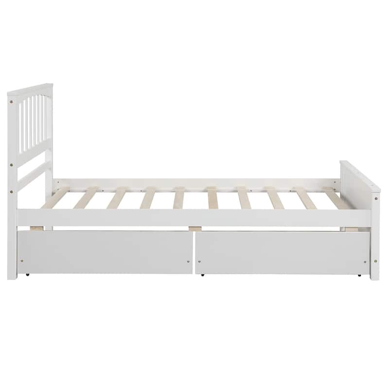 Elegant Twin Bed Frame with Storage Drawers