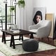 preview thumbnail 32 of 39, WYNDENHALL Vanessa Round Pouf in Velvet Fabric Slate Grey