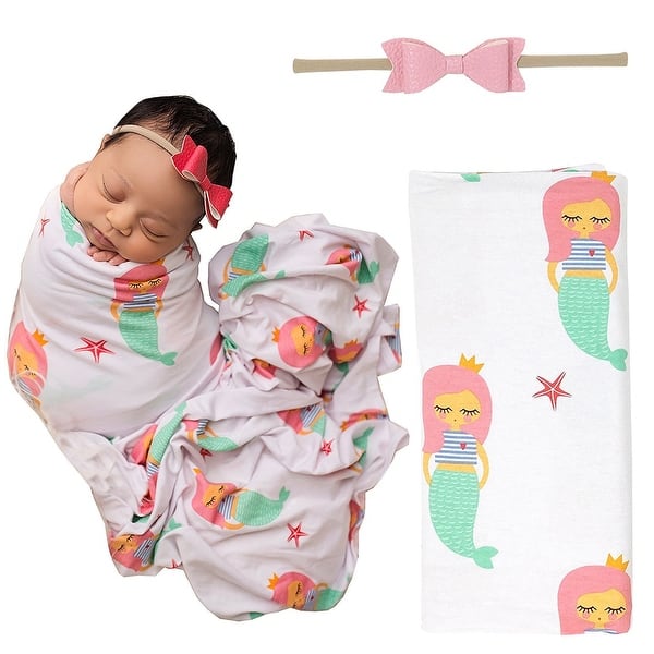slide 2 of 4, Mermaid Infant Swaddle Blanket