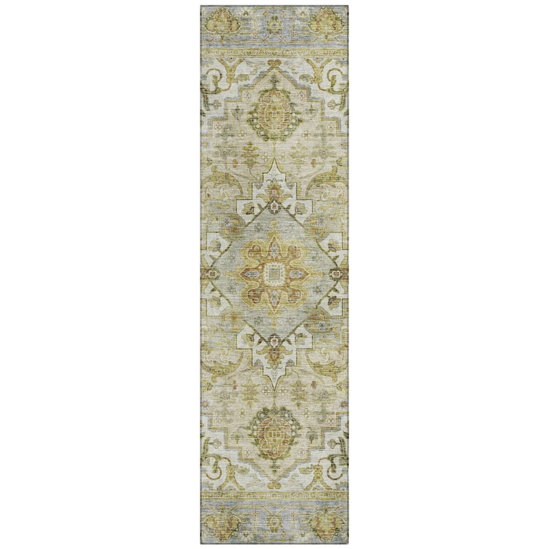 Machine Washable Indoor/Outdoor Traditional Vintage Chantille Rug