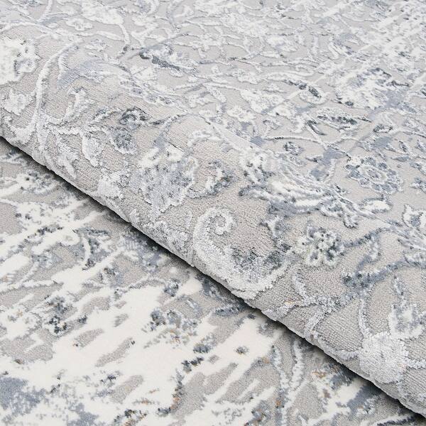 Shop Brocco Damasco Silver Cream Area Rug Overstock 32207471