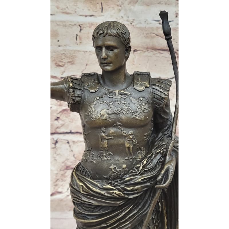 Augustus Of Prima Porta - Bronze Sculpture Roman Statue Replica Octavian Caesar