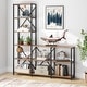 preview thumbnail 1 of 11, Industrial 9 Shelves Bookshelves Ladder Corner Etagere Bookcase rustic