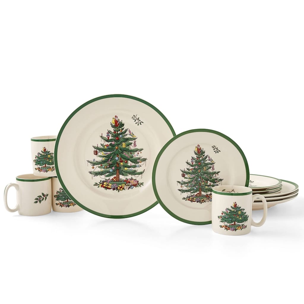 Spode Christmas Tree 12 Piece Dinnerware Set