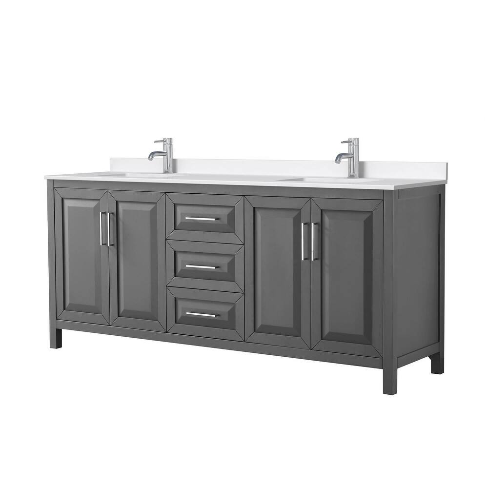 Daria 80-inch Double Vanity, Single Hole Quartz Top