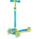 preview thumbnail 21 of 52, 3-Wheel Kids Scooter with Multi-Color Lights on Deck & Wheels – 5-Height Adjustable Handlebar, Aqua Yellow