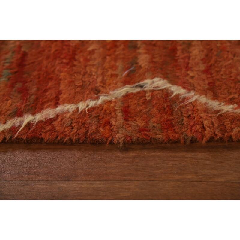 Hand Knotted Oriental 100% Wool Carpet Modern Tribal Oranges & Rust Moroccan Area Rug - 7' 8'' X 5' 6''