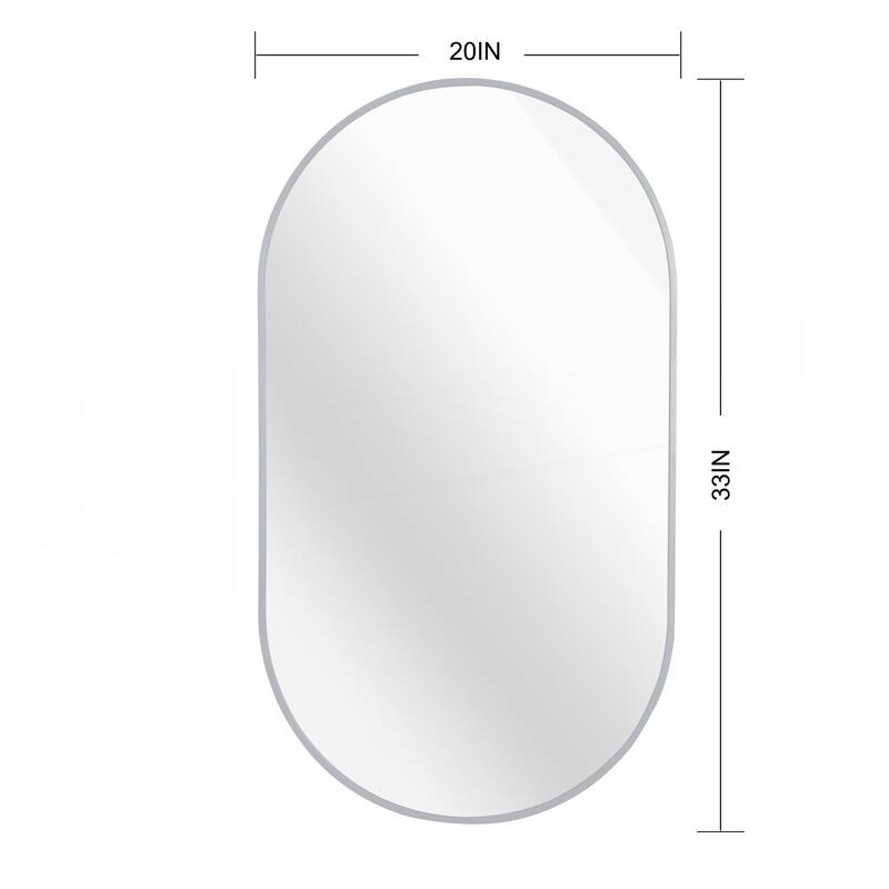 20 x 33 Inch Metal Oval Mirror