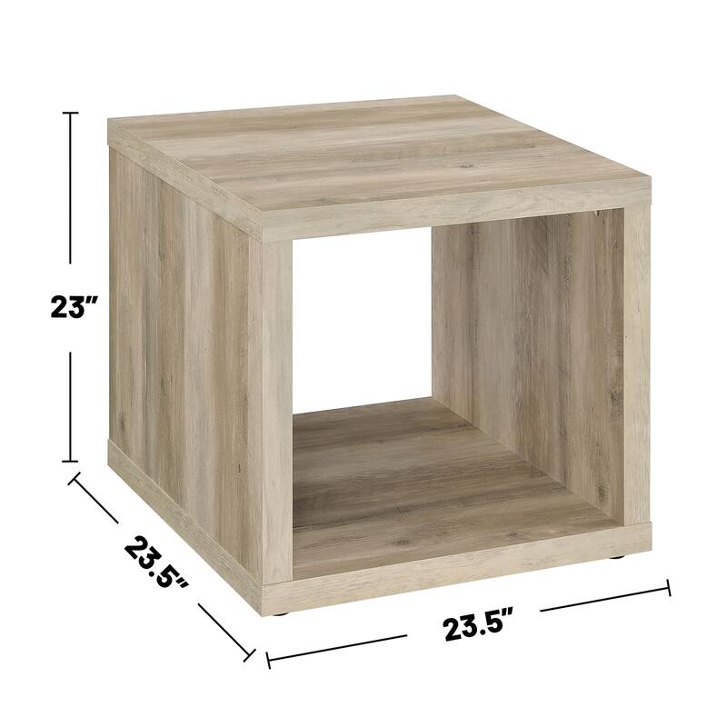 2 Piece Wooden Table Set with Square Top in Distressed Pine - 2 Piece