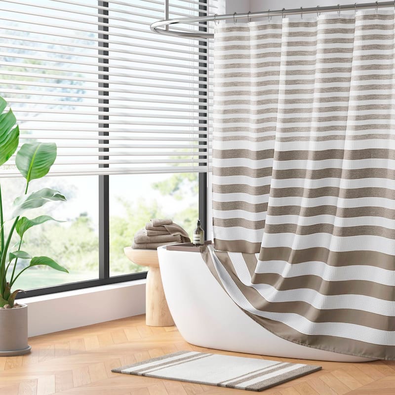 Madison Park Ariana Ombre Waffle Shower Curtain