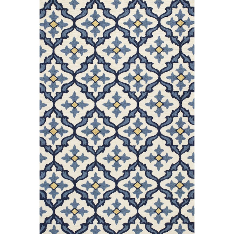 Pava Stylish Geometric Weather Resistant Sleek Contemporary Hand-Woven Outdoor Rug - 2' x 3'