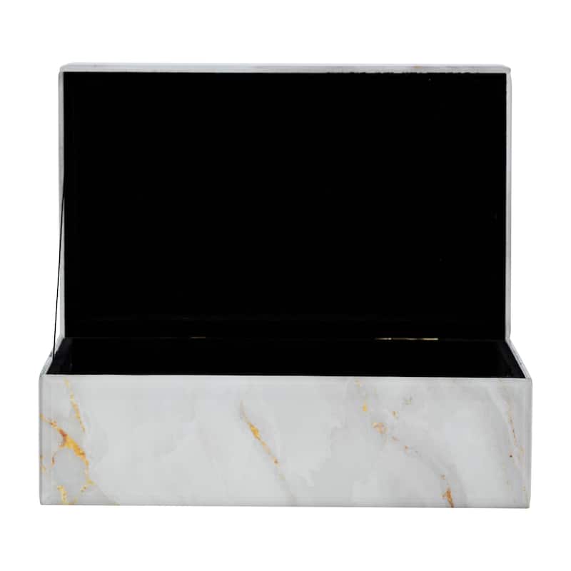 Modern Statement Decorative Box with Abstract Finish and Lid
