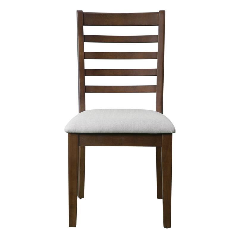 7-Piece Extendable Dining Set with 6 Linen Chairs, Rustic Upholstered Chairs High-Back Chairs Extendable Dining Table