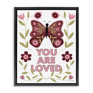 Stupell You Are Loved Symmetrical Framed Floater Canvas Wall Art Design ...