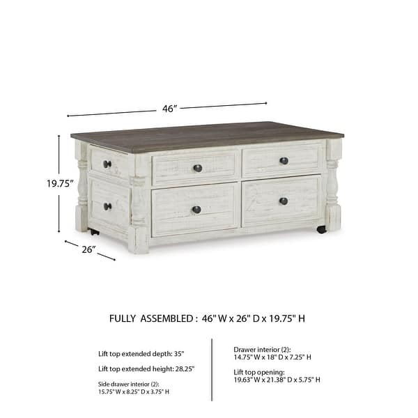 Signature Design by Ashley Havalance Storage Lift-top Coffee Table - 46"W x 26"D x 20"H