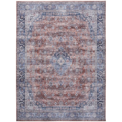 Nizuc Power Loomed Distressed Non Skid Area Rug By HomeRoots - 8' x 10'