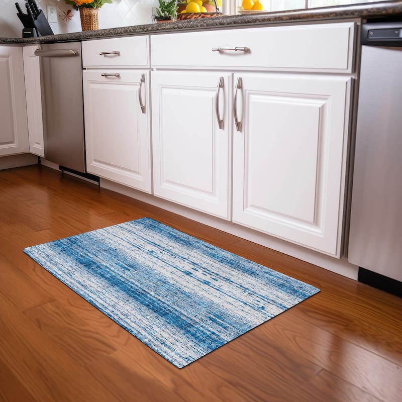 Premium Washable Super Soft Transitional Ombre Mayfield Rug - Navy - 1'8" x 2'6"