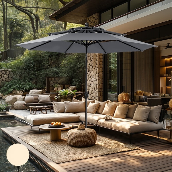 MAISON ARTS 10ft 3 Tiers Vented Patio Outdoor Umbrella with