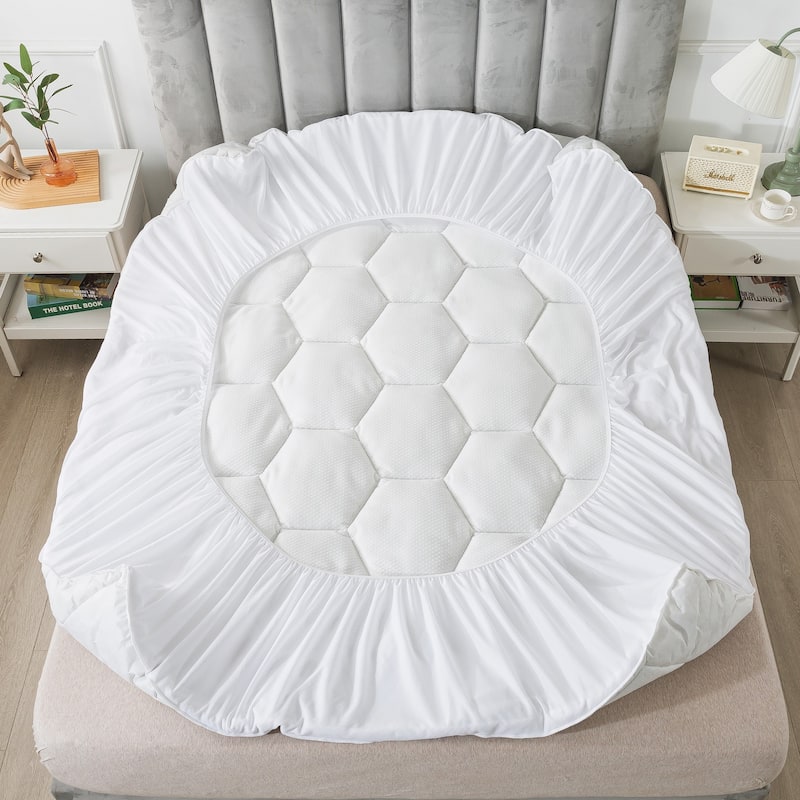 Royal Velvet Honeycomb Soft Knit Mattress Topper - White