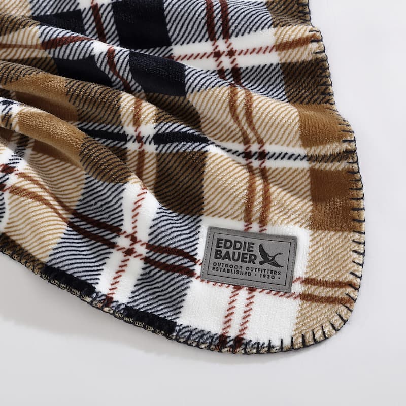 Eddie Bauer Printed Reversible Ultra Soft Plush Throw Blanket