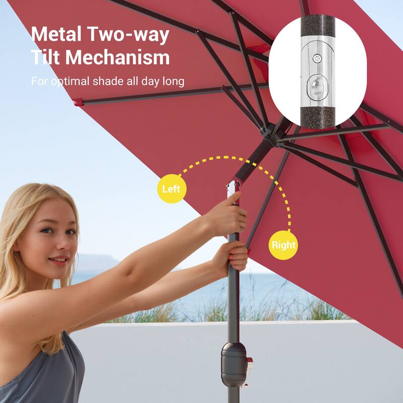 Bonosuki 9ft Patio Umbrella Market Table Umbrella with Tilt and Crank