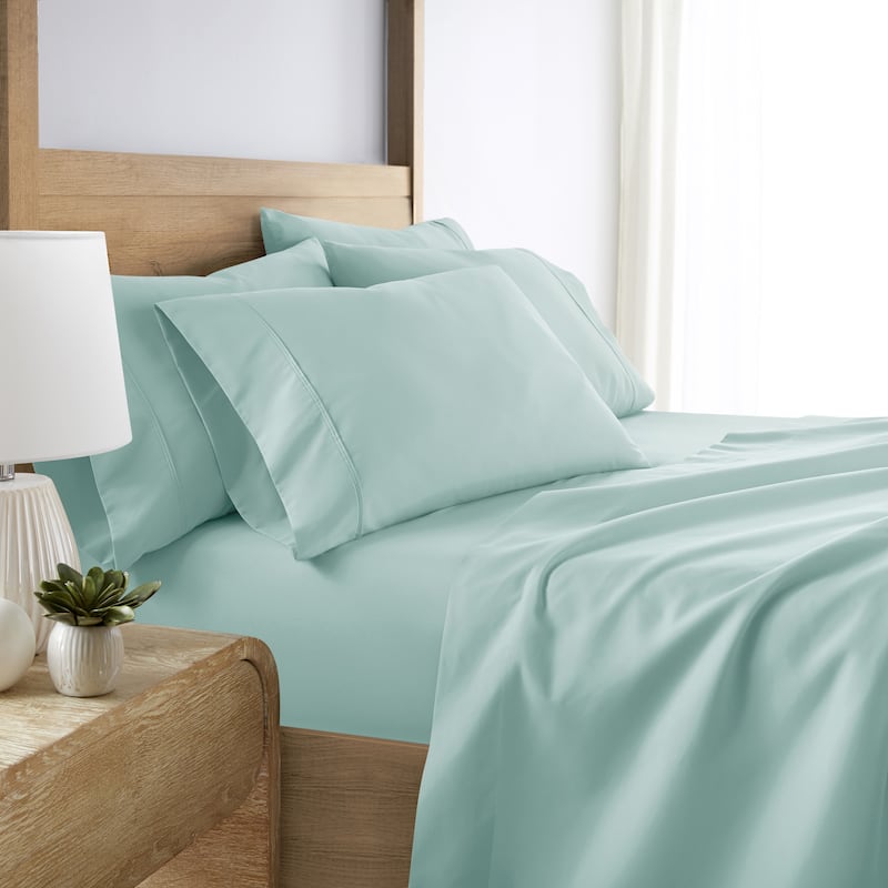 Becky Cameron Double Brushed Deep Pocket 6 Piece Sheet Set - Twin - Aqua
