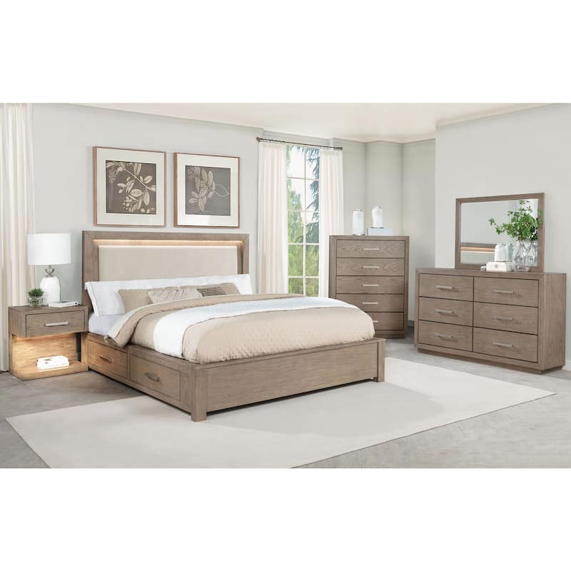 Gibbons Barley Brown 1-drawer Nightstand Bedside Table