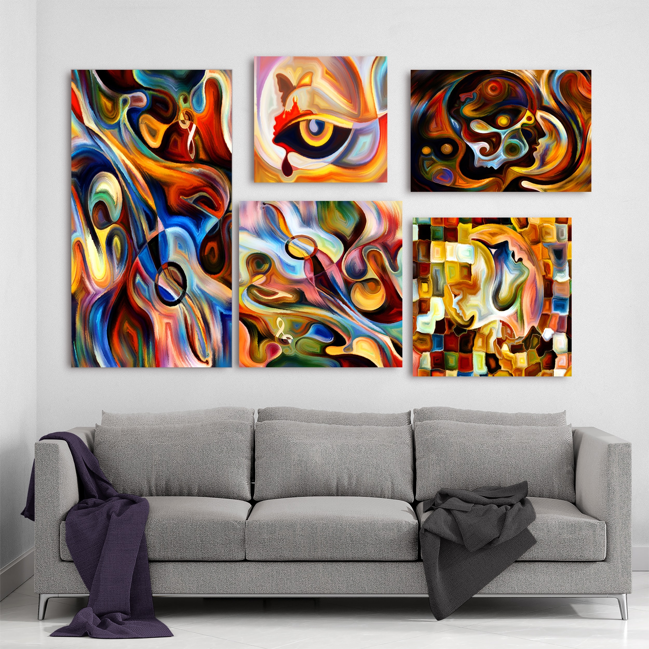Shop Designart Abstract Music Collection Abstract Wall Art Set