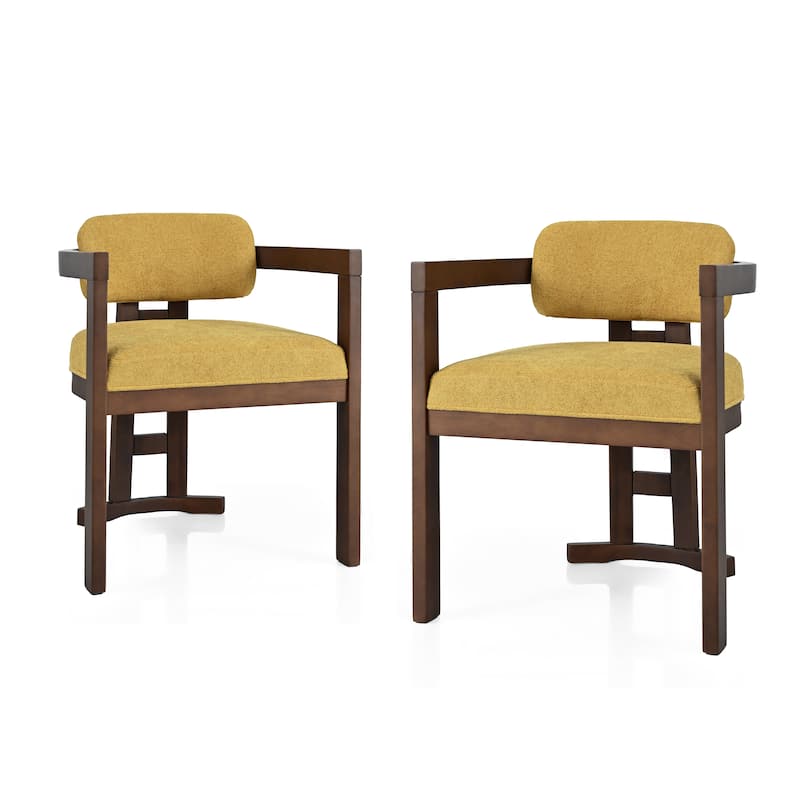 Christopher Knight Home - Evelyn Upholstered Rubberwood Dining Chairs for Stylish and Comfortable Dining Spaces (Set of 2)