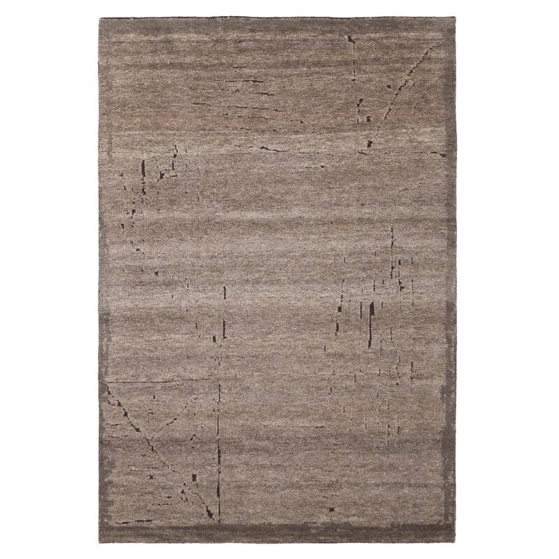 ECARPETGALLERY Hand-knotted Tangier Brown Wool Rug - 6'2 x 9'0